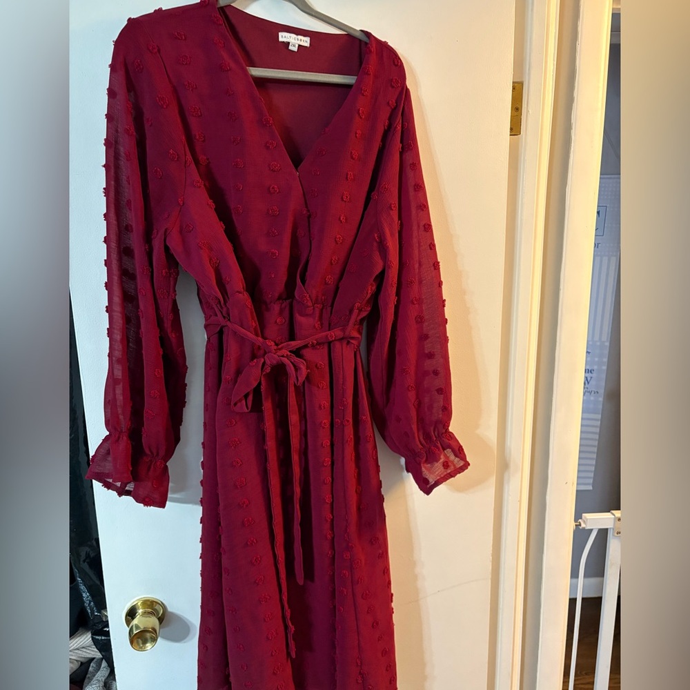 Baltic Born. Red size 2X midi dress with belt